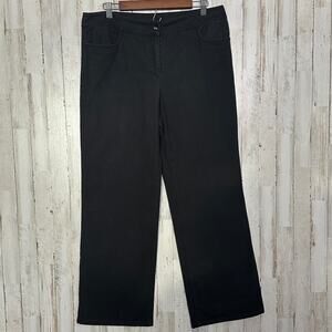 Eileen Fisher Wide Leg Jeans Medium Dark Black Denim 97 Cotton Preppy EUC $188